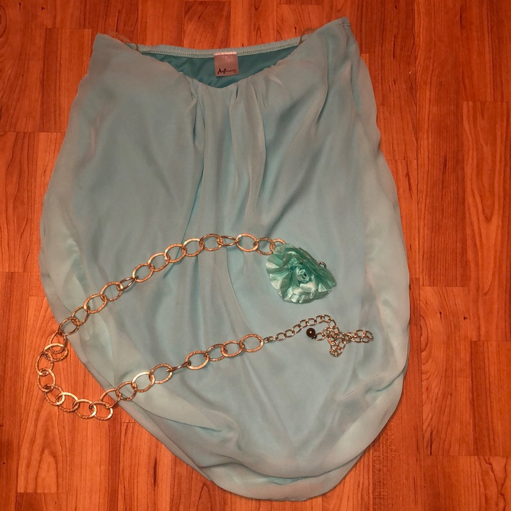Halter top with chain belt